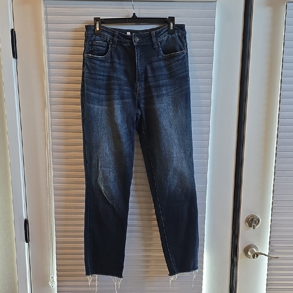 Kut from the Kloth Dark Blue Cropped High-Rise Jeans